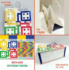 Premium Ludo Board Game Print Paper Gift <b>Bag</b> for Party & Gift Packaging Eco Friendly Ludo Design Paper Shopping <b>Bag</b> for Kids Bir - Product Image 4