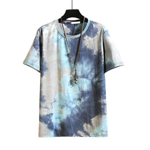 Camiseta Tie Dye para Hombre, Manga Corta, Cuello Redondo, Corte Holgado, Algodón Jersey, Estilo Casual de Verano, Lavado Ácido - Product Image 6