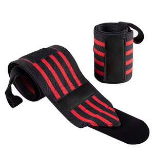 Sangles de soutien du poignet à rayures blanches et rouges, fermeture à boucle réglable, protège-paume pour la musculation, l'entraînement en force, unisexe - Product Image 3