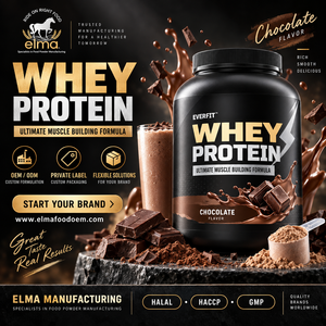 Fournisseur de poudre de protéines de lactosérum à la vanille en marque privée en Malaisie, fabrication OEM de shakes WPC sur mesure, croissance musculaire pour adultes, 20-29g - Product Image 1