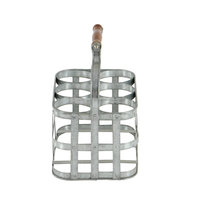 Porte-bouteilles de table 6 bouteilles au design moderne Porte-bouteilles en fer galvanisé et aluminium avec panneau en bois pour meubles de maison