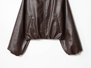 Chaquetas de Cuero Vacuno para Mujer, Chaquetas de Cuero PU Tejido, Chaquetas de Motociclista con Logotipo Personalizado, Corte Ajustado, Fabricante OEM ODM - Product Image 4