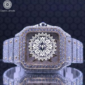 Charm_Jewels Luxury Square Quartz <b>Watch</b> Stainless Steel Case <b>Diamond</b> Bezel Analog Dial Luminous Unisex - Product Image 1