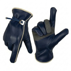 Mechanic Leather Work <b>Gloves</b> Adjustable Wrist Strap Reinforced Palm Safety Protection <b>Gloves</b> Europe Trend - Product Image 4