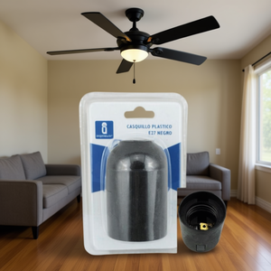 CAQUILLO PLASTICO E27 Nero con Base per Lampada Elettrica per Ventilatori da Soffitto Uso Domestico - Product Image 3
