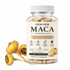 Cápsulas de Extracto de Raíz de Maca Más Vendidas, 500 mg, Suplemento de Polvo de Raíz de Maca Puro y Natural para Energía, Rendimiento y Resistencia - Product Image 1