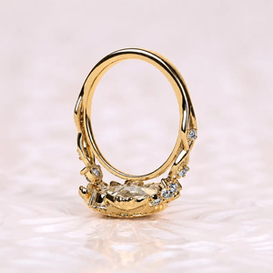 Vintage 2.5 CT <b>Oval</b> Cut <b>Moissanite</b> Classic Solitaire <b>Engagement</b> <b>Ring</b> 14K Gold Cut Halo Filigree Antique Style Cluster <b>Ring</b> - Product Image 4