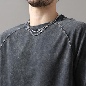 T-shirt pour homme en coton 100% biologique, lavage à l'acide, haute qualité, prix bas, avec logo personnalisé et couleur unie - Product Image 6
