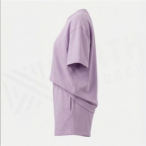 Women's Lavender <b>Flame</b> Print 2 Piece Shorts Set Short Sleeve T <b>Shirt</b> and Above Knee Shorts Casual Loose Fit Spring Summer Wear - Product Image 3