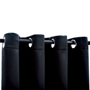 2 pezzi 54 "x 95" tende oscuranti con anelli tessuto nero per camera da letto o soggiorno mantovane - Product Image 3