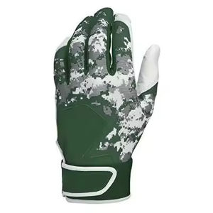 Export Quality Leather Professional Baseball Batting Gloves <b>Hook</b> Loop Closure Ambidextrous OEM Manufacturing Bulk Order Factory - Product Image 2
