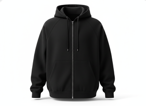 Sweat à capuche noir premium à fermeture éclair intégrale pour hommes et femmes |   Sweat-shirt à capuche en polaire en gros |   Logo personnalisé disponible - Product Image 2