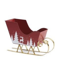 Natural Metal Sleigh With Iron Frame And Durable Construction Irregular Shape <b>Christmas</b> Decoration - Product Image 2