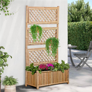 Estante de Bambú para Plantas, Decoración de Jardín, Estilo Boho, Cerca de Bambú Natural con Enrejado, Hecho en Vietnam por King Craft Viet - Product Image 1