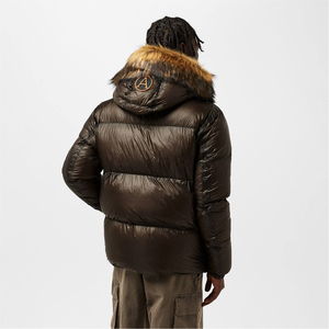 Man <b>Jackets</b> Custom Blue Hooded Lightweight Wholesale Bubble Filled Quilted Polyester A Logo <b>Patch</b> Puffer <b>Jacket</b> For Man - Product Image 5
