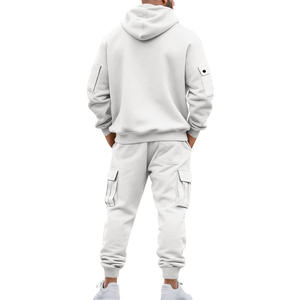 Squf Sports Unisex Baseball Jacket <b>Fleece</b> <b>Pants</b> Set 100% Cotton Lightweight Windproof Stand Collar Athletic Suit Quick-Dry - Product Image 5