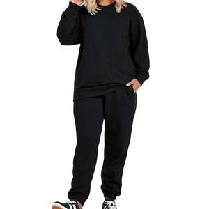 Conjunto de Dos Piezas para Mujer, Sudadera Holgada de Algodón y Pantalones Anchos, Chándal Informal, Proveedor OEM al por Mayor - Product Image 2