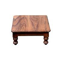 Traditional Handcrafted Wooden Chowki Suitable For Temple Decoration Religious Rituals And Sacred Prayer Events - Product Image 1