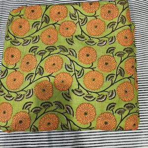 Hand Block Printed Organic Cotton Running Fabric by Yard Soft Breathable Eco-Friendly for Dressmaking Home Decor Curtains <b>Bags</b> - Product Image 6