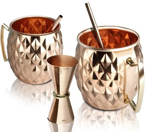 Vente en gros de mugs Moscow Mule réutilisables en cuivre 100% certifiés CE, écologiques, de style américain MIINOX, pour cadeaux d'affaires - Product Image 4