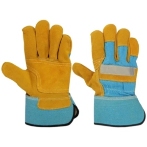 Gants de sécurité robustes de qualité supérieure pour ouvriers du bâtiment, en cuir de vachette renforcé et coton, pour hommes et femmes - Product Image 1