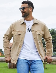 Denim Jacket With Rhinestone Decoration Turn-down Collar Single Breasted Casual Style Loose Fit Autumn Wear Unisex Regular - Product Image 2
