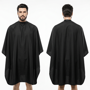 Waterproof Barber Cape Premium Polyester Taffeta 120 GSM Snap Closure Custom Logo Embroidery Heat Transfer Screen Print - Product Image 1