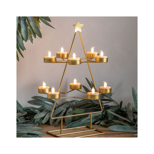 Portavelas de metal verde para velas de té, elegante diseño nuevo y personalizado, portavelas decorativo para bodas. - Product Image 2
