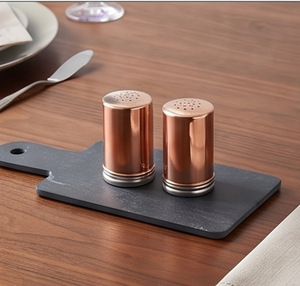 Ensemble de salières et poivrières en cuivre de qualité supérieure, récipients cylindriques en métal pour épices, supports de rangement minimalistes pour cuisine, résistants à la rouille - Product Image 4