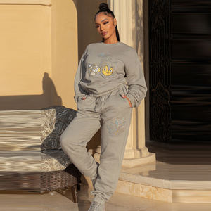 Oversize <b>Rhinestone</b> Sweatsuit Tracksuit Men Custom Zipper <b>Rhinestone</b> <b>Jacket</b> Jogger Sweatpants Set Winter <b>Rhinestone</b> Tracksuits - Product Image 4