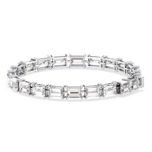 REYES Nouveau Design Bracelets Tennis en Argent Sterling 925 avec Moissanite de 27,3 Carats, Plaqué Or 14K et Rhodium, Fermoir Boîte, Bijoux Délicats - Product Image 1