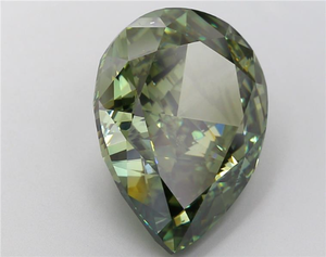 Bague de fiançailles en diamant vert foncé vif fantaisie certifié IGI, clarté VVS, cultivé en laboratoire CVD, taille poire EX-VG, pour la création de bijoux style hip-hop - Product Image 2