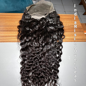 Peluca de Cabello Humano Remy Indio de un Solo Donante, Rizado, con Frente de Encaje 13x4 HD, Longitud Media, 250% de Densidad - Product Image 2