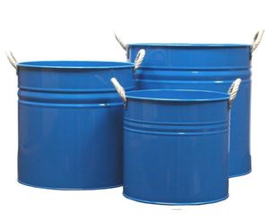 Juego de Cubos Metálicos Galvanizados, Macetas de Estilo Rústico para Jardín, Flores, Plantas Verdes, Recipientes Decorativos - Product Image 6