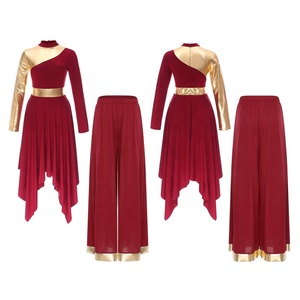 Vestido de traje de <span class=keywords><strong>baile</strong></span> de alabanza de adoración para mujer y pantalones de pierna ancha Ropa de <span class=keywords><strong>baile</strong></span> trajes de <span class=keywords><strong>baile</strong></span> lírico danza lírica contemporánea - Product Image 2