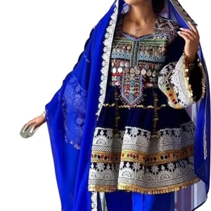 Vestido Afgano Moderno 2026 para Mujer, Transpirable, Hecho a Mano, con Pliegues, Cuello en V, Manga Larga, Diseño hasta la Rodilla, Vestido Kuchi Afgano - Product Image 4