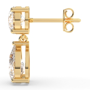 REYES Classic Design 14K Solid Gold 4.7 Carat Lab Grown Diamond Screw <b>Back</b> <b>Drop</b> Earrings For Women IGI Certificated Fine Jewelry - Product Image 3