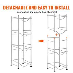 Portabottiglie a 4 livelli per impieghi gravosi, porta borracce da 5 galloni, scaffale singolo in ferro per 4 bottiglie - Product Image 4