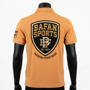 Camiseta polo transpirable de algodón de 220 GSM para hombre, color mostaza naranja, con logotipo personalizado bordado, camiseta con parche, polos para hombre - Product Image 6