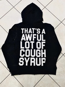 Sweat à capuche en coton 100% de qualité supérieure avec strass, style streetwear épais pour homme - Sweat à capuche pour homme avec motif 'THAT'S a AWFUL LOT of COUGH SYRUP' - Product Image 2