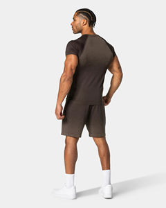 new brown color sublimation design 100% <b>polyester</b> Men's T-shirt slim fit gym wear private label <b>tshirt</b> custom print - Product Image 2