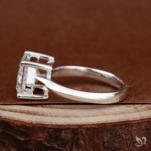 Bague de fiançailles et de mariage solitaire en or massif 10K, avec diamant de laboratoire taille princesse audacieuse à tige fendue, 3 carats, certifiée IGI, tendance - Product Image 3