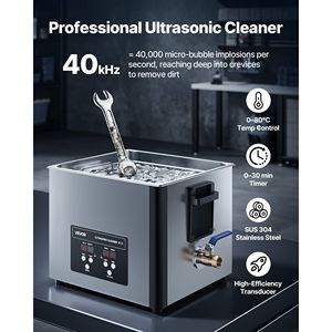 Limpiador Ultrasónico Profesional de 15L con Pantalla Digital, 240W, Acero Inoxidable, Incluye Limpiador Ultrasónico - Product Image 2