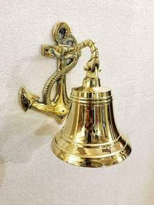Campana Náutica de Latón para Montar en la Pared con Cuerda, Campana Marina Vintage Colgante para Decoración del Hogar - Product Image 2