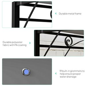 Pérgola y Gazebo para Patio de 10 x 8 pies, Color Gris Oscuro, con Puertas y Ventanas, para Jardín, Terraza o Camping - Product Image 5