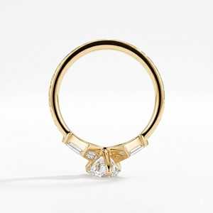 Premium 1ct Pear Cut And 0.27ct Kite Side Stones Lab Grown <b>Diamond</b> Engagement <b>Ring</b> Classic Solid Gold Fine Jewelry <b>Ring</b> - Product Image 4
