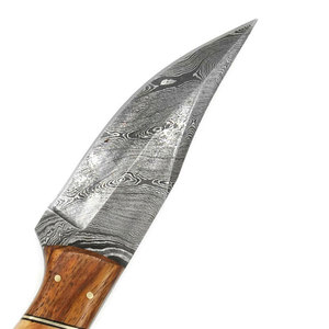 Couteau de chasse en acier Damas avec étui en cuir, fait main, pour le camping en plein air, outil utilitaire de bushcraft, cadeau haut de gamme pour lui - Product Image 5