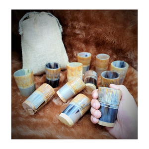 Vaso de Chupito de Cuerno de Búfalo Natural Orgánico, Pulido, Rústico y Ecológico para Agua, Cerveza, Té, Café, Navidad, Fiestas - Product Image 2
