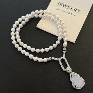 Pendentif Bouddha baroque en eau douce, bijoux naturels polyvalents avec collier en perles tempérées - Product Image 5