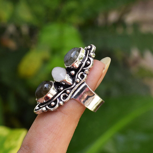 Natural <b>Labradorite</b> <b>Ring</b> 925 Sterling Silver Gemstone Jewelry Designer Handmade <b>Ring</b> for Women - Product Image 3